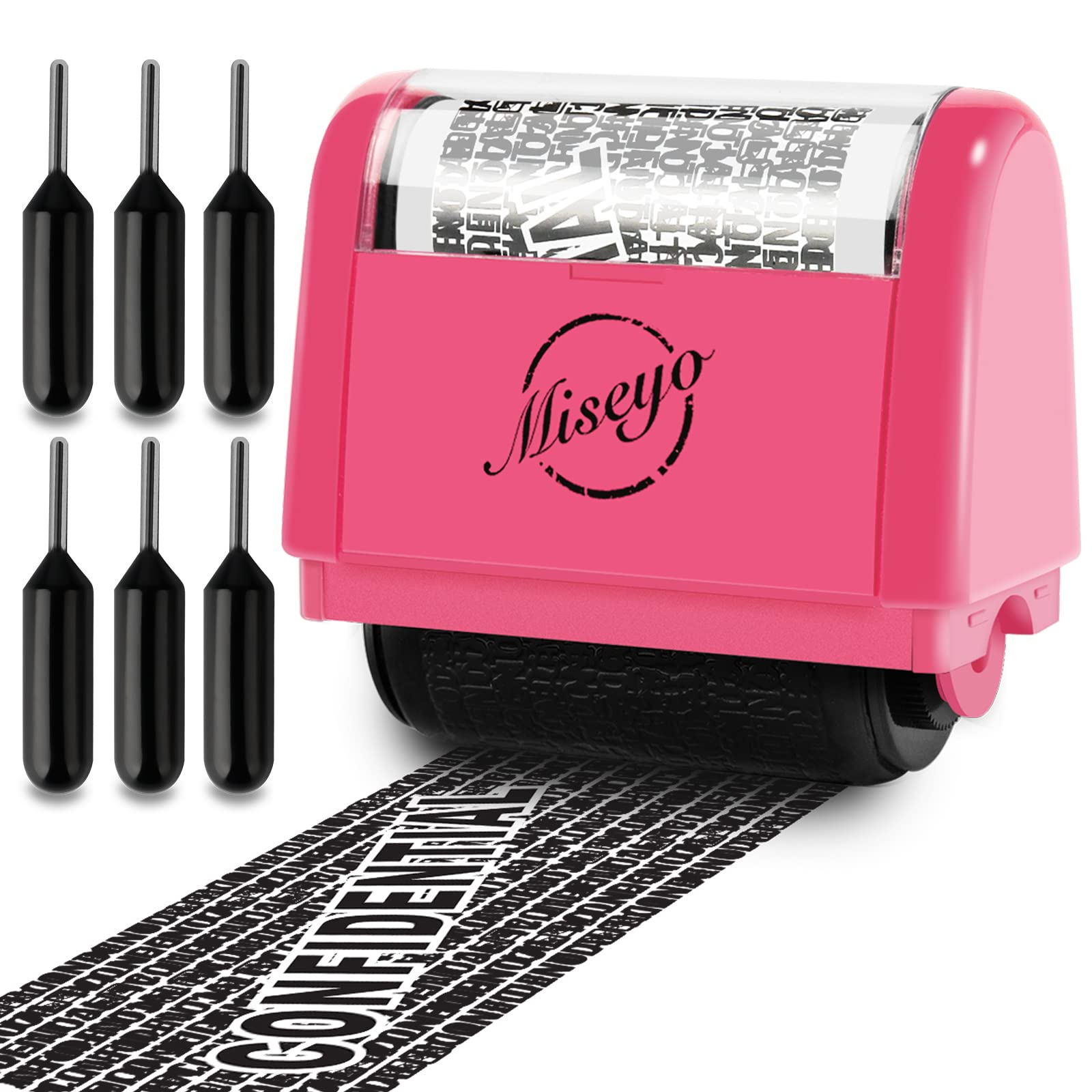 Buy now Miseyo Wide Identity Theft Protection Roller Stamp Set - Yellow (3 Refill Ink Included) at indiglob india