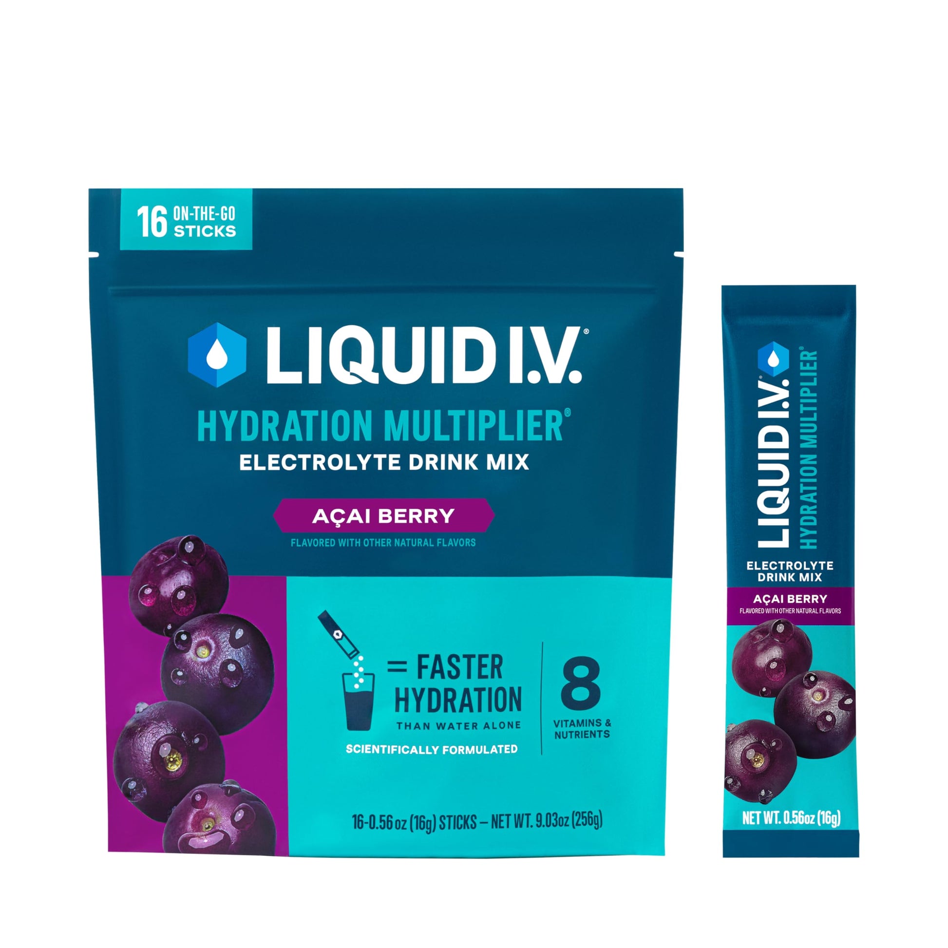 Buy now Liquid I.V.® Hydration Multiplier - Lemon Lime | Electrolyte Powder Drink Mix | 1 Pack (16 Servings) Acai Berry at indiglob india