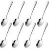 dcieiosul Gold Plated Stainless Steel Mini Coffee Espresso Spoon, Tableware Flatware Dessert Teaspoons Small Soup Spoons Set of 8, 4.9 inch Specialty Demitasse Stirring Spoons (Gold spoons) - Silver-8Pcs-4.9in-spoon