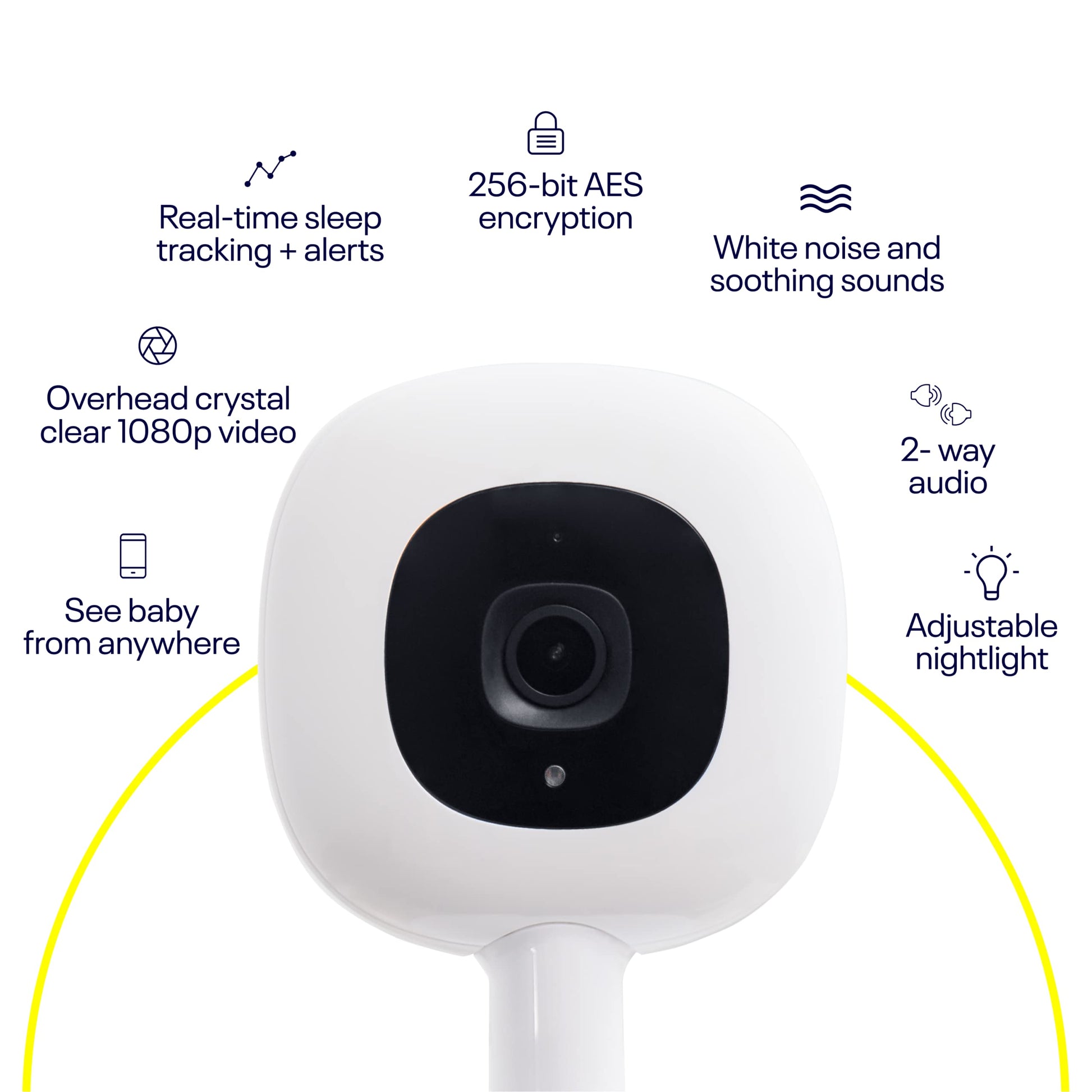 Buy now Nanit Pro Smart Baby Monitor & Wall Mount - 1080p Secure Wi-Fi Video Camera, Sensor-Free Sleep & Breathing Motion Tracker, 2-Way Audio, Sound & Motion Alerts, Night Vision, and Breathing Band - Black at indiglob india