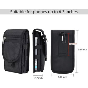 Cell Phone Belt Holster, Multi-Purpose Pouch, Tool Holder, Tactical Molle Carrying Case, Waist Pocket for Hiking & Rescue