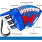 Accordion, 17 Keys Piano Accordion 8 Bass with Straps for Beginners Kids Student Educational Musical Instrument (Blue)