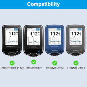 Silicone Case for Freestyle Libre 3 2 / Libre Reader, Lightweight Shockproof Anti Slip Protective Cover Soft Gel Skin with Raised Bezel (Black)