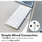 Macally Small Wired Keyboard for Mac and Windows - 78 Scissor Switch Keys Compatible Apple Keyboard - USB Mini Keyboard That Saves Space and Looks Great - Plug and Play Wired Mac Keyboard - Aluminum