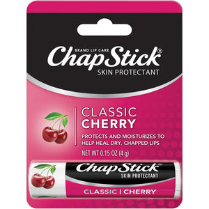 ChapStick Classic Cherry Lip Balm – Fruity & Sweet Lip Moisturizer for Dry Lips, 0.15 Oz Ea