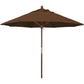 California Umbrella 9' Round Hardwood Frame Market Umbrella, Stainless Steel Hardware, Push Open, Navy Blue Olefin