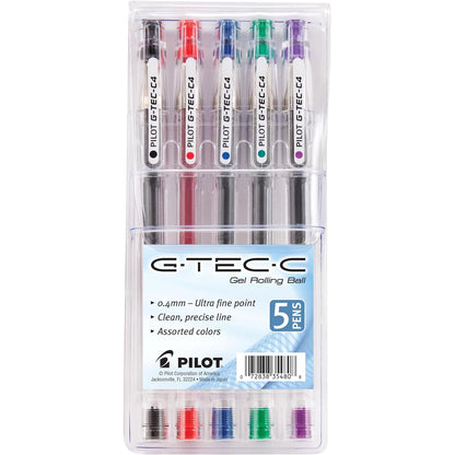 PILOT G-Tec-C Gel Ink Rolling Ball Pens, Ultra Fine Point (0.4mm), Black Ink, 12-Pack (35491)