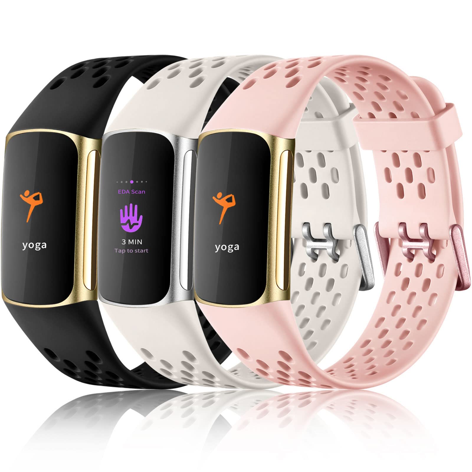 Buy now Maledan Compatible with Fitbit Charge 5/ Fitbit Charge 6 Bands Women Men, Breathable Sport Band Soft Waterproof Replacement Wristbands Strap for Fitbit Charge 5/ Charge 6 Advanced Fitness Tracker at indiglob india