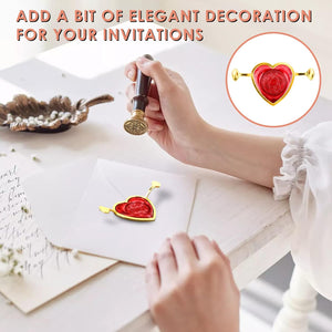 3-Pack Metal Wax Seal Molds with Round Flower Heart Shape for 1 Inch Stamp, Silicone Mat, DIY Craft Adhesive Waxing for Wedding Invitations Envelopes Cards Gifts Wine Wrapping