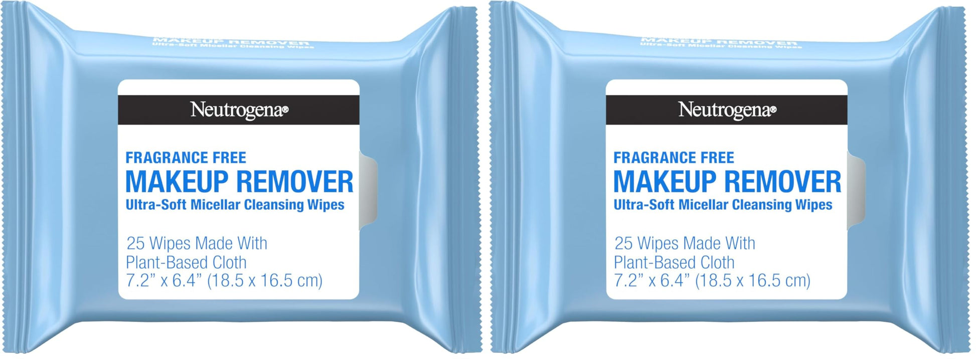 Buy now Neutrogena Fragrance-Free Makeup Remover Wipes, Daily Ultra-Soft Micellar Cleansing Wipes Gently Remove Oil & Waterproof Makeup, Hypoallergenic, Made with Plant-Based Cloth, 25 ct 25 Count (Pack of 2) at indiglob india