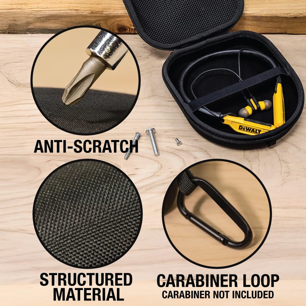 Buy now DEWALT Heavy Duty Protective Headphone Case for Pro Max Neckband, Compact Lightweight w/EVA Earphone Hard Shell Case, Headset Travel Carry Shockproof, Water-Resistant, Soft Interior & Accessory Pocket at indiglob india
