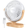 SWEETFULL Small USB Desk Fan 6.5 Inch, 3 Speeds Portable Personal Desktop Table Fan, Dual 360° Adjustment Mini Fan, Quiet Operation, for Home Office Car Outdoor Travel (White wood grain) - White Wood Grain