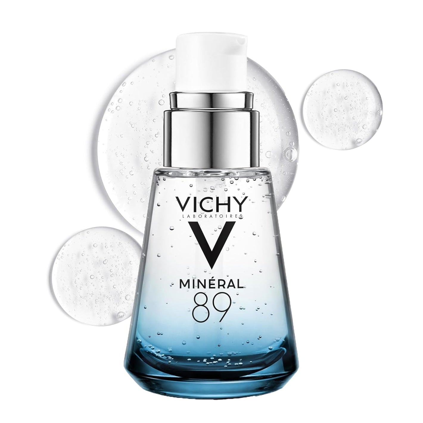 Vichy Mineral 89 Booster, Pure Hyaluronic Acid Serum for Face with Volcanic Mineral Water for Skin Barrier Repair, Plumps & Hydrates, Lightweight Moisturizing Gel, Oil-Free, Non-Sticky