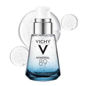 Vichy Mineral 89 Booster, Pure Hyaluronic Acid Serum for Face with Volcanic Mineral Water for Skin Barrier Repair, Plumps & Hydrates, Lightweight Moisturizing Gel, Oil-Free, Non-Sticky
