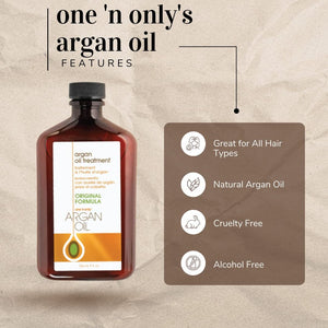 One n Only Argan Oil Hair Treatment - Lightweight & Hydrating Hair Oil for Natural, Wigs & Extensions - Shine Enhancing, Heat Protectant & Frizz Control (3.4 oz)
