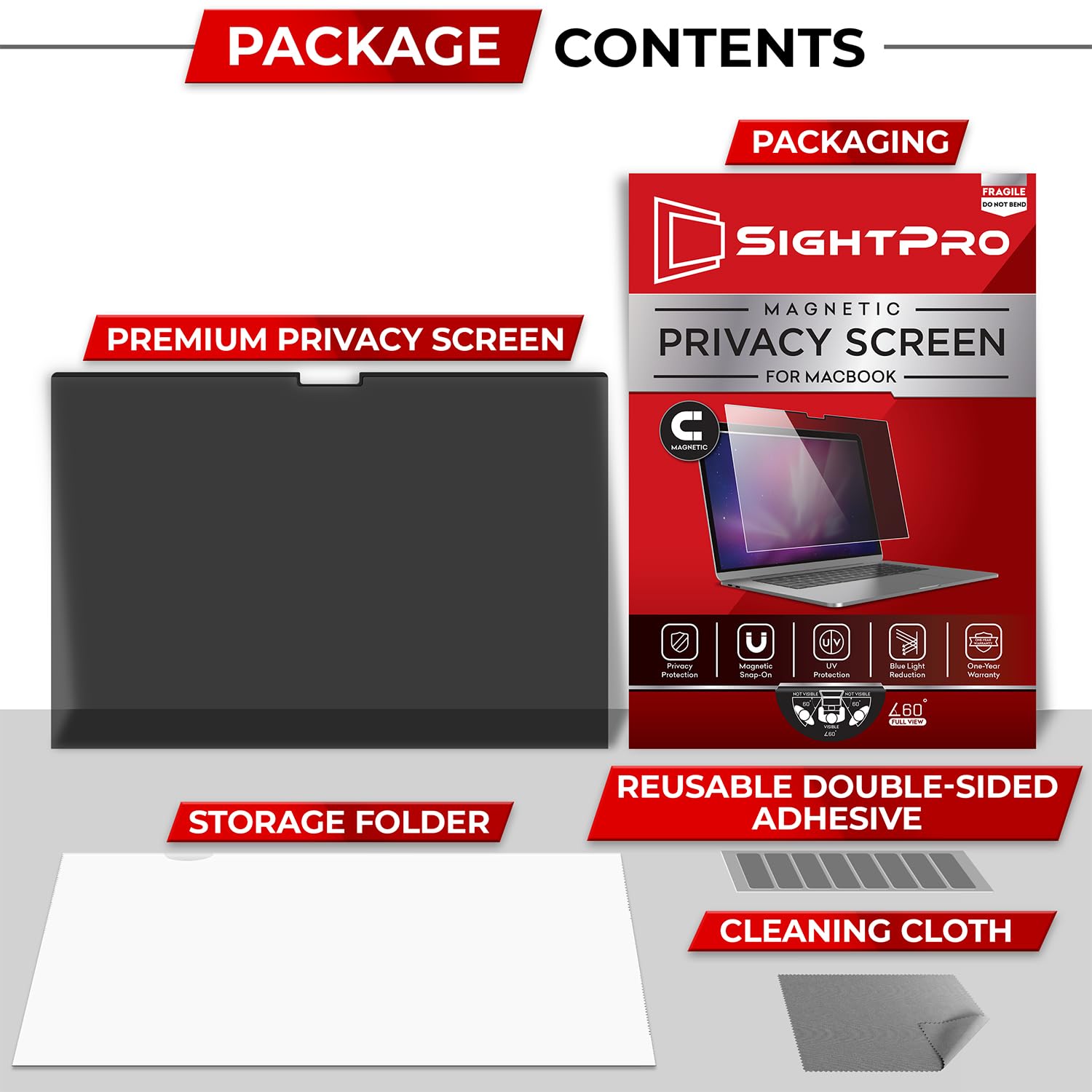 Buy now Magnetic Privacy Screen for MacBook Pro 16 Inch (2019, 2020) Removable Laptop Privacy Filter Shield and Protector at indiglob india