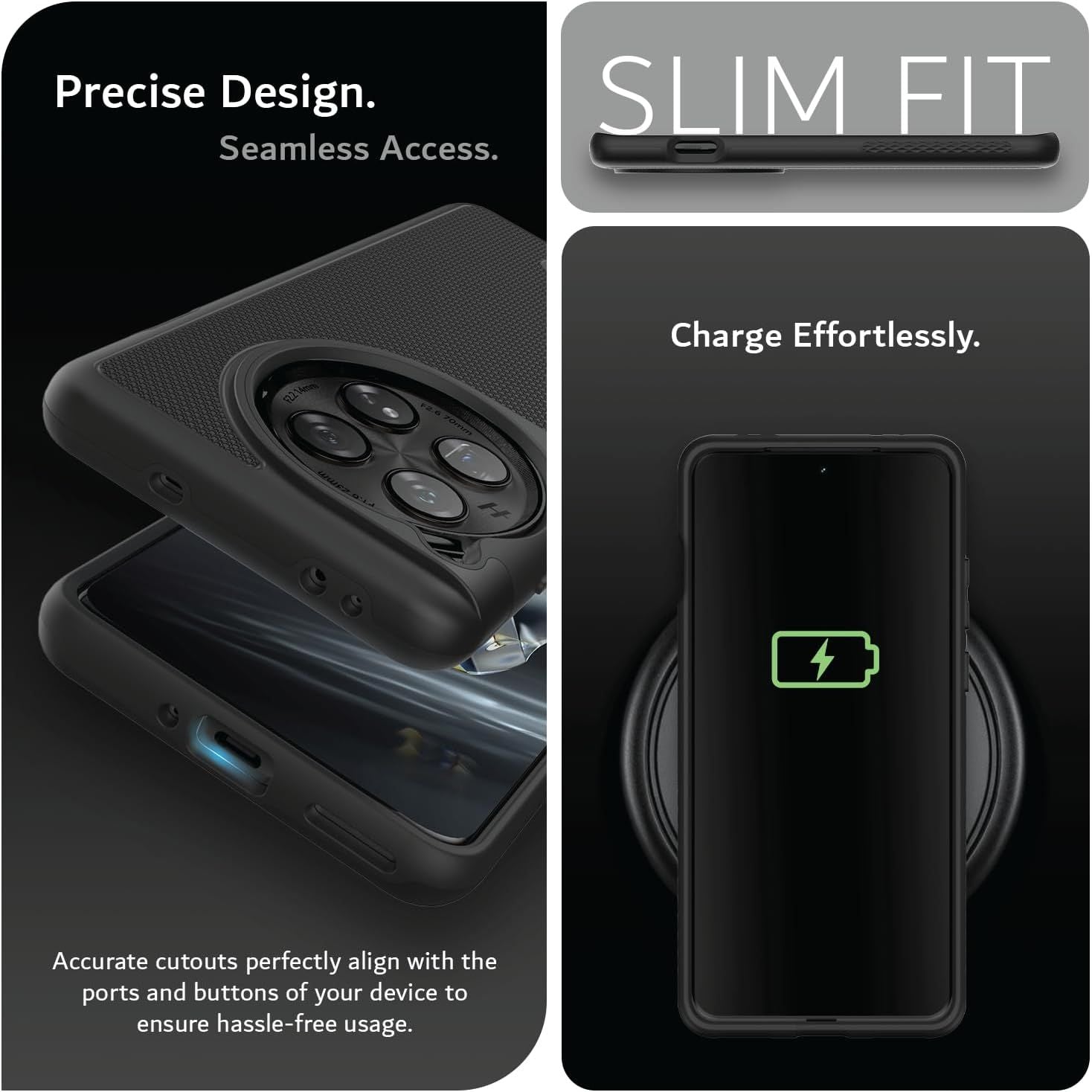 Buy now TUDIA MergeGrip Magsafe Compatible Phone Case for OnePlus 12 5G 2024 - Military Grade, Drop Tested, Dual Layer, Shockproof, Anti-Slip, Heavy Duty & Protector Cover Protective Phone Case - Matte Black at indiglob india