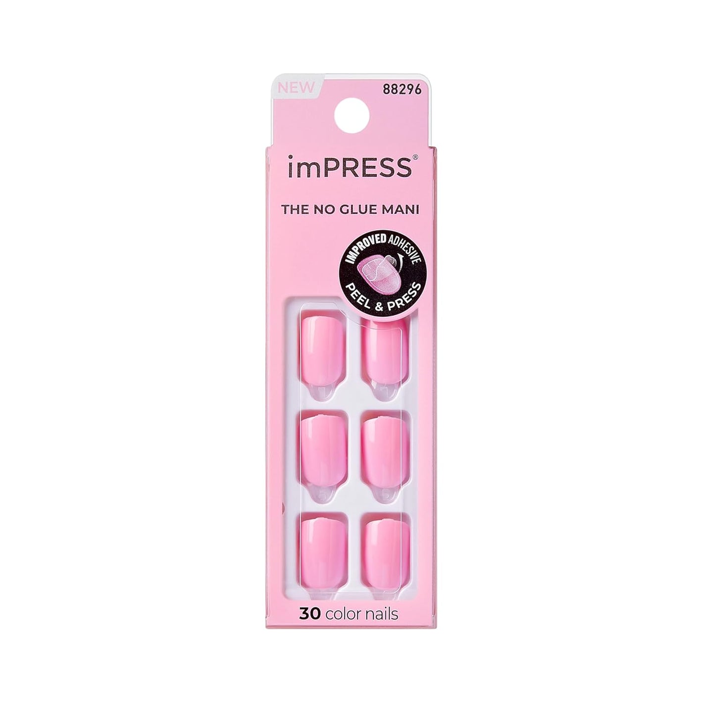 KISS imPRESS No Glue Mani Press On Nails, Color, Includes 30 Nails, Prep Pad, Instructions Sheet, 1 Manicure Stick, 1 Mini File