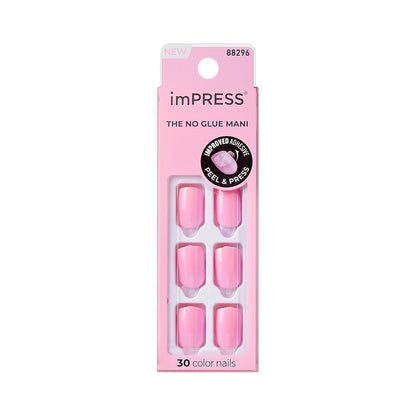 KISS imPRESS No Glue Mani Press On Nails, Color, Includes 30 Nails, Prep Pad, Instructions Sheet, 1 Manicure Stick, 1 Mini File
