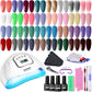 Buy now JODSONE Gel Nail Polish Kit with U V Light 32 Colors Gel Polish Nail + 4 Functional Adhesive Bottles Kit Soak Off Manicure Tools Gifts for Women with glitter color series at indiglob india