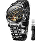 Buy now OLEVS Mens Automatic Watches Skeleton Tourbillon Mechanical Self Winding Luxury Dress Wrist Watch Moon Phase Day Date Waterproof Luminous Default at indiglob india