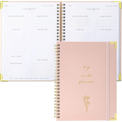 Beautiful To Do List Notebook - Aesthetic Daily Planner to Easily Organize Your Tasks And Boost Productivity - Stylish Undated Planner And School or Office Supplies For Women