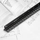 12" Architectural Scale Ruler Aluminum Architect Scale Triangular Scale Ruler for Architects, Draftsman, Students and Engineers, Black