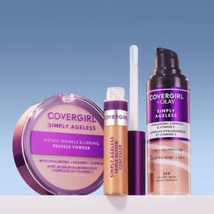 Buy now COVERGIRL & Olay Simply Ageless 3-in-1 Liquid Foundation, Matte Finish, Hyaluronic & Vitamin C Formula, 240 Natural Beige, 1 Count at indiglob india