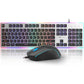 Camiysn Gaming Creamy Keyboard and Mouse, Black 104 Keys RGB and 6 Speed RGB Mouse Combo, Pudding Keycaps Silent Computer Keyboard for Computer/PC/Laptop/Mac/Windows/Office
