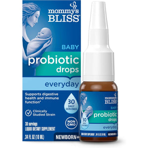 Mommy's Bliss Baby Probiotic Drops, Daily Gas, Constipation, and Colic Symptom Relief + Immune Support, Newborns & Up, 0.34 Fl Oz (30 Servings)