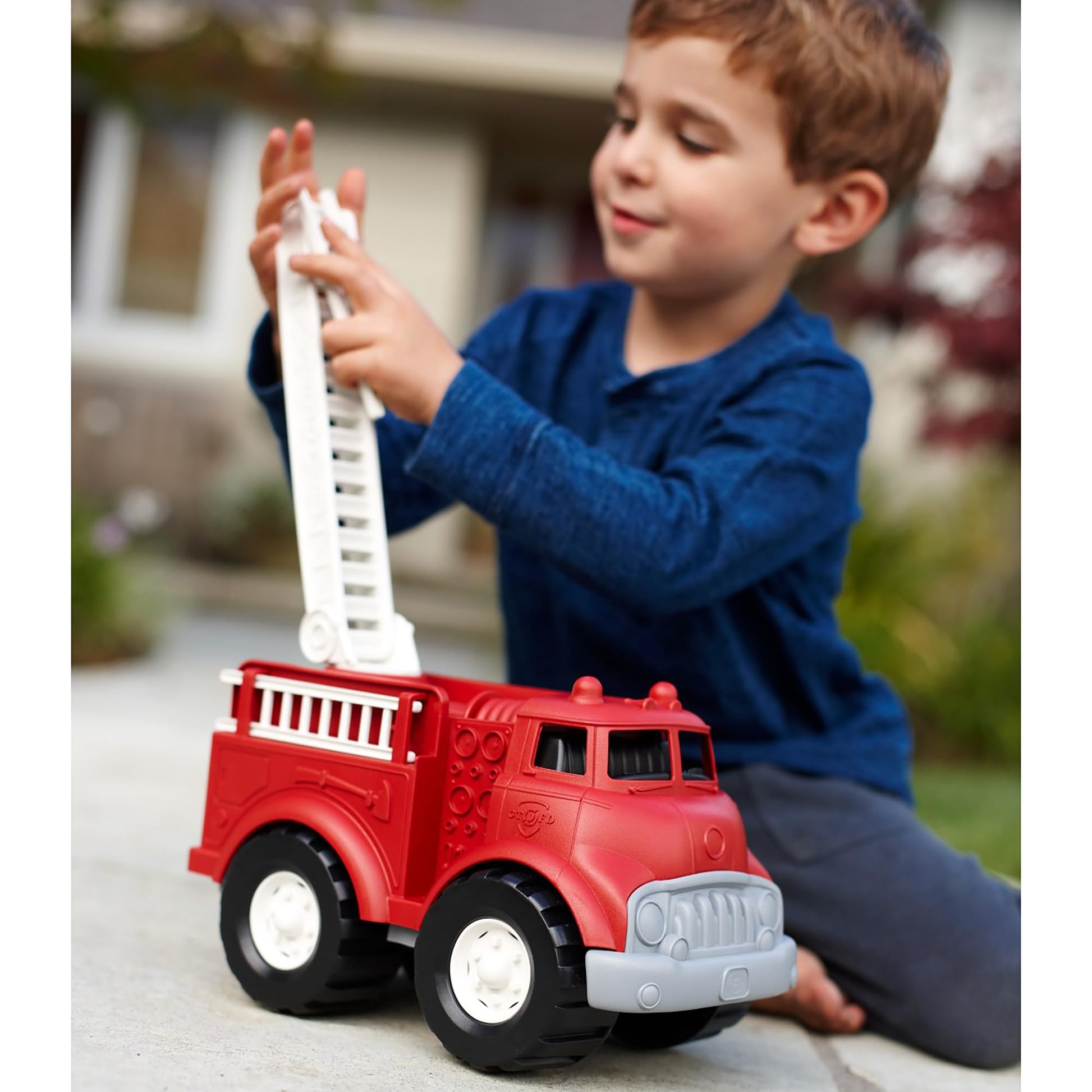 Buy now Green Toys Fire Truck - BPA , Phthalates Free Imaginative Play Toy for Improving Fine , Gross Motor Skills. for Kids,Red at indiglob india