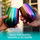 'Eco Unbreakable Holographic Stainless Steel Wine Glasses (16 oz, Set of 8) - Multi-Color Wine Tumblers Maintain Drink Temperature - Great for Entertaining & Parties - Shatterproof, Reusable Tumblers - My Store