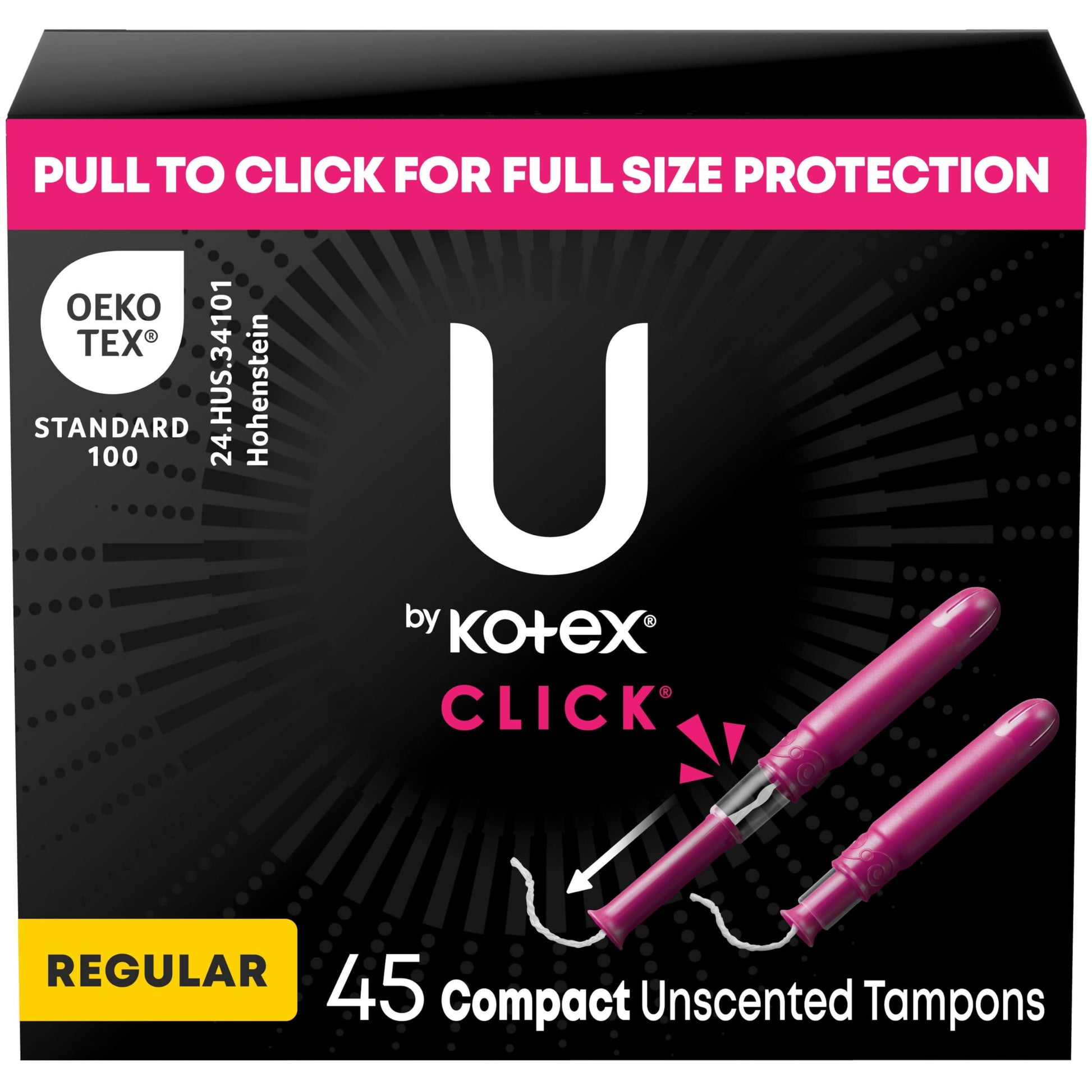 Buy now U by Kotex Tampons, Click Compact, Super Plus Absorbency, Unscented, 45 Count at indiglob india