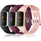 Buy now Maledan Compatible with Fitbit Charge 5/ Fitbit Charge 6 Bands Women Men, Breathable Sport Band Soft Waterproof Replacement Wristbands Strap for Fitbit Charge 5/ Charge 6 Advanced Fitness Tracker Wine Sand Pink Black at indiglob india