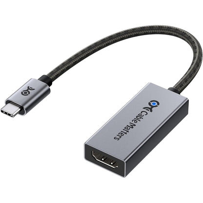 Cable Matters 48Gbps Unidirectional USB C to HDMI 2.1 Adapter, Supports 8K 60Hz / 4K 240Hz HDR, Thunderbolt 4 to HDMI2.1, HDMI 2.1 to USB C Adapter, Thunderbolt 5 Compatible - up to 4K@60Hz for macOS