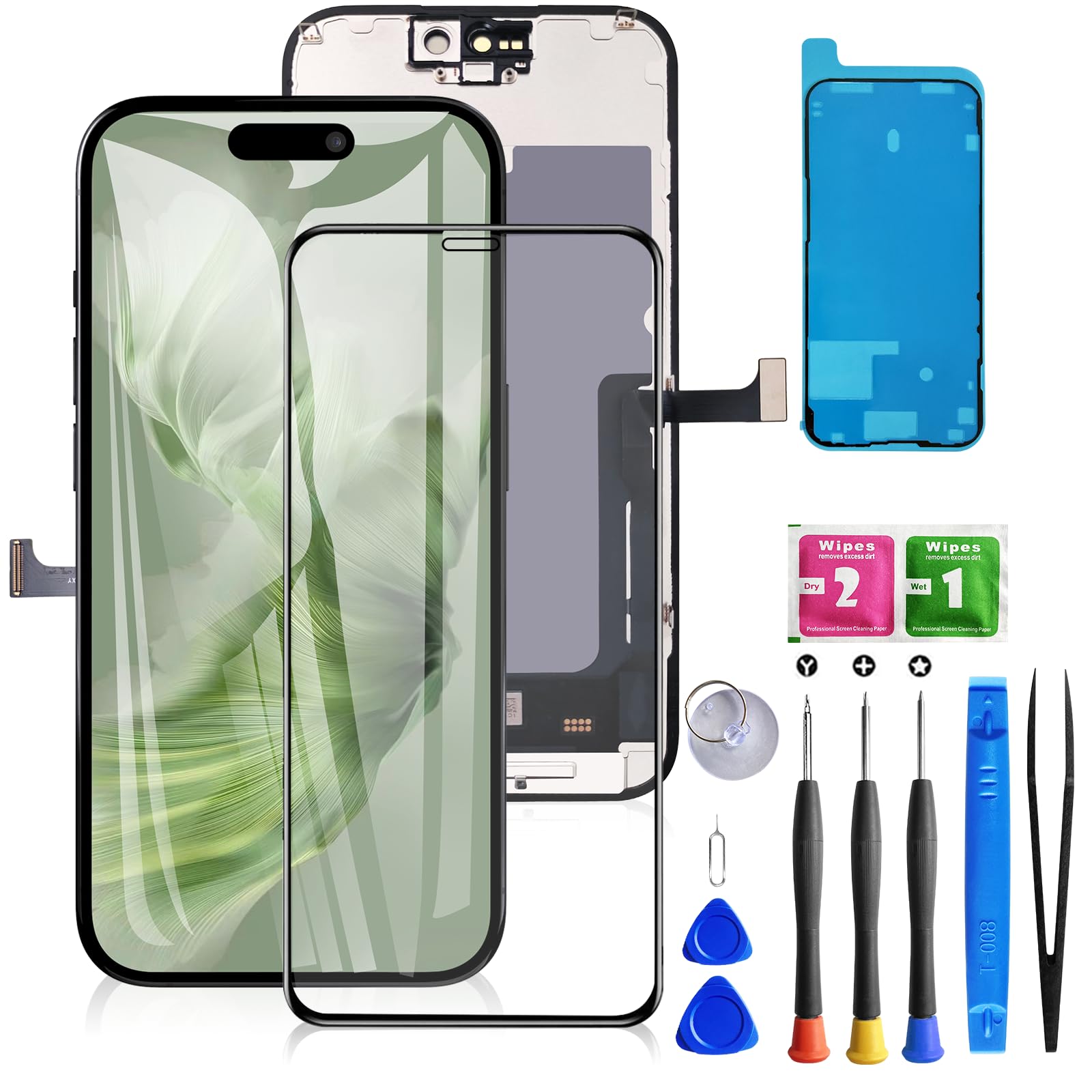 Buy now for iPhone 11 Screen Replacement 6.1 3D Touch Screen LCD Display Digitizer for A2111, A2223, A2221 Cell Phone Repair Kits+ Waterproof Frame Adhesive Sticker+Screen Tempered Protector+Face ID at indiglob india