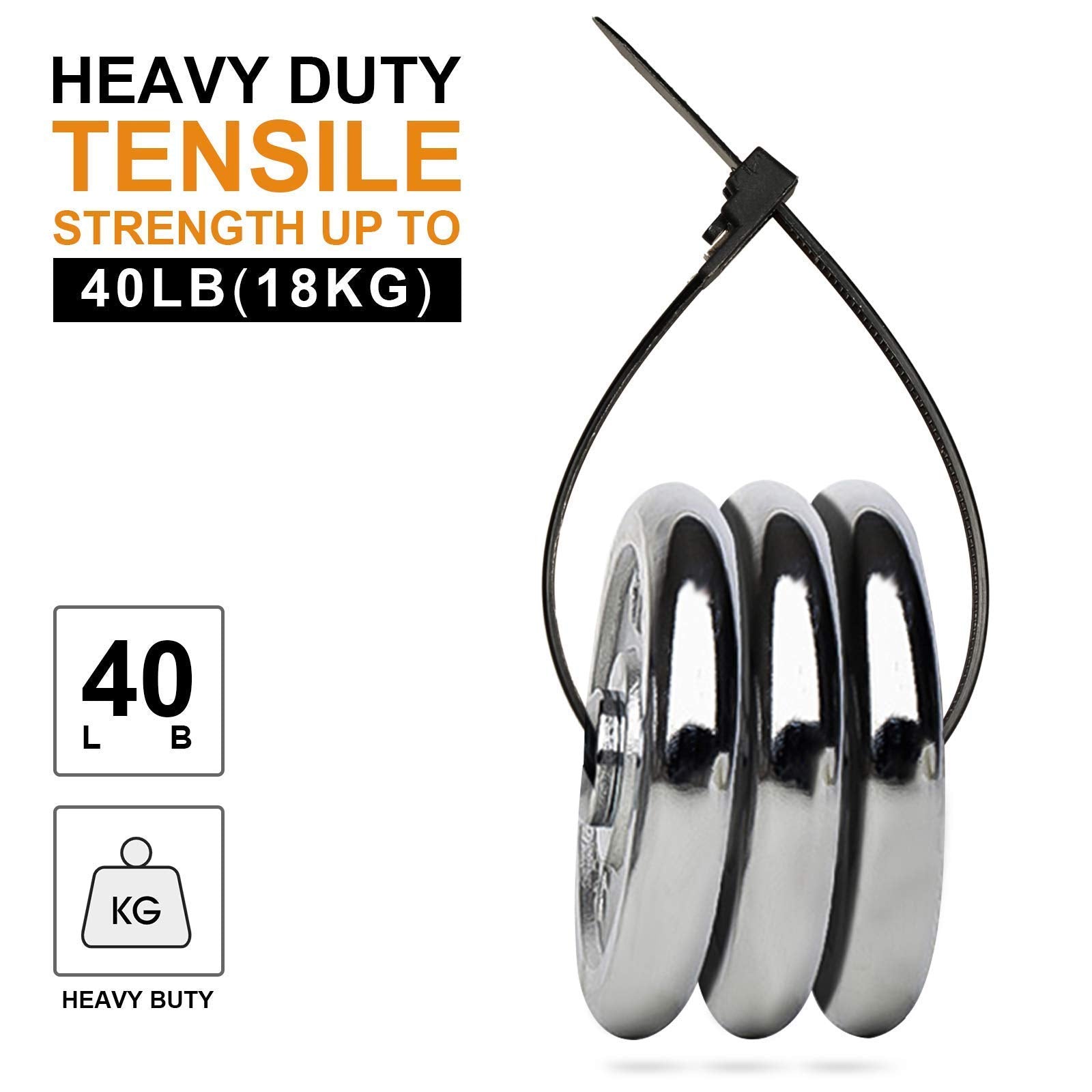 Buy now 100Pcs 8 Inch Heavy Duty Industrial Zip Toes 40lbs Tensile Strength Releasable Black Tie Wraps Reusable Zip Toes Tie Straps For Garden Plant Secure Vine, Home Office at indiglob india