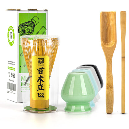 Buy now TEANAGOO MA-01 Japanese Matcha Ceremony Accessory, Matcha Whisk (Chasen), Traditional Scoop (Chashaku), Tea Spoon, Whisk Holder, The Perfect Set to Prepare a Traditional Cup of Matcha.… at indiglob india