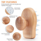 Scalp Massager Shampoo Brush, Wooden Wet and Dry Hair Scalp Care Brush, Shower Brush Scalp Scrubber Exfoliator with Soft Silicone Bristles for Dandruff Removal, Hair Growth (White)