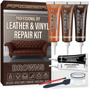 ARCSSAI ARCSSAL Brown Leather Repair Kit for Furniture, Leather Couch Repair Kit for Sofa, Jacket, Car Seats and Purse with Super Easy Instructions, Restores Any Material, Bonded, Pleather, Genuine