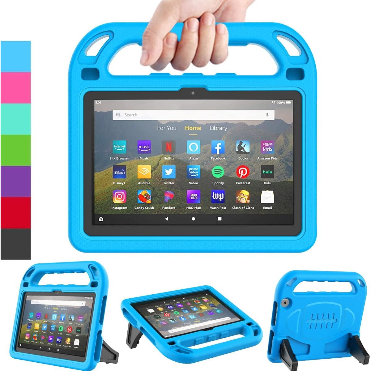 LEDNICEKER Kids Case for All-New Fire HD 8 & Plus 2020 & 2022- Lightweight Shockproof Handle with Stand Kid-Proof Case for Amazon Fire HD 8 inch Tablets (2022/2020 Release) - Blue