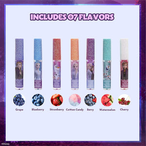Disney Frozen 7 Piece Plant Based Lip Gloss, Girls Party Favors, First Makeup Set for Girl, Perfect for Parties, Sleepovers, and Birthday Gifts, Ages 3+, by Townley Girl