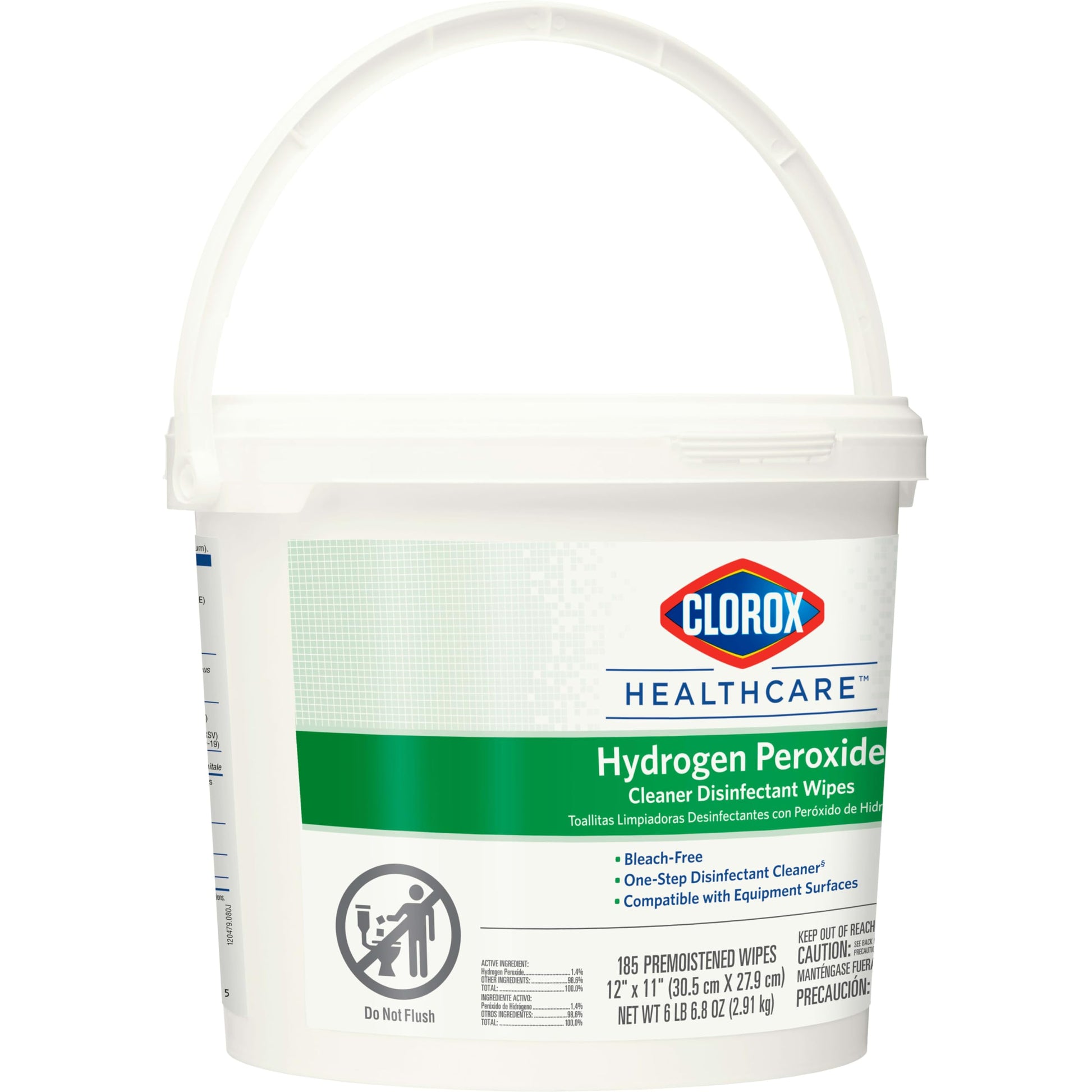 Buy now Clorox Healthcare Hydrogen Peroxide Cleaner Disinfectant Wipes, 12" x 11", Bucket, 185 Count (Package May Vary) at indiglob india