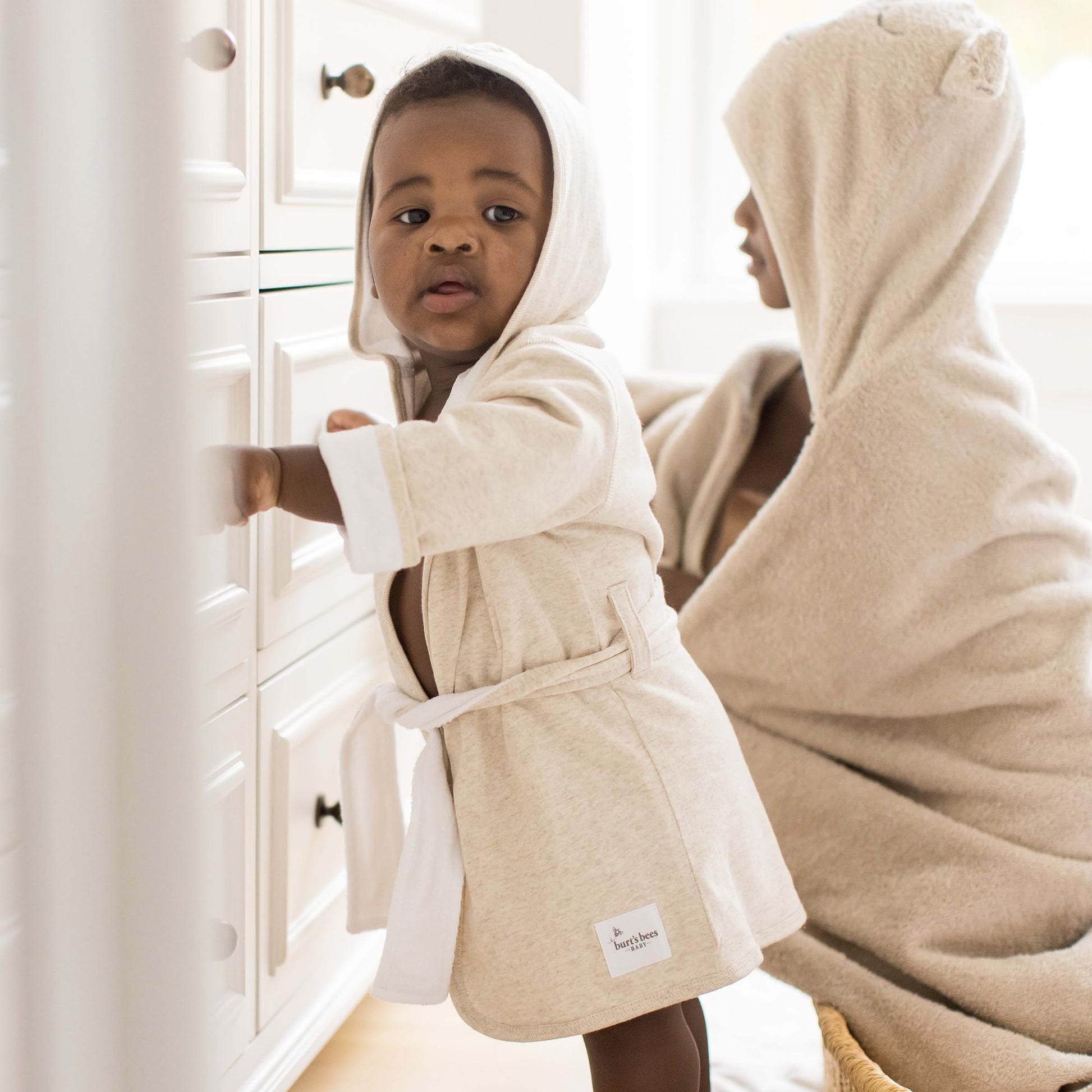Buy now Burt's Bees Baby Infant Hooded Robe Organic Knit Terry Unisex Bathrobe, Newborn Bath Essentials, Unisex Boys and Girls, Size 0-9 Months Old at indiglob india