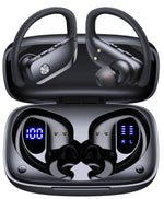 Buy now bmani Ear Buds Wireless Earbuds Bluetooth Headphones with 80H Playtime LED Display Case, Over-Ear Hook with Mic, Stereo Sound, Easy Button Controls, Sports Earphones for Running Workout Gym Black AI Buds Pro Black at indiglob india