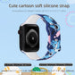 Cute Cartoon Design Pattern Printed Bands Compatible with Apple Watch Band 38mm 40mm 41mm, Grade Soft Silicone Sports Wristband Strap for iWatch Ultra SE & Series 10/9/8/7/6/5/4/3/2/1
