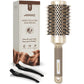Buy now AIMIKE Round Hair Brush, Nano Thermal Ceramic & Ionic Tech, 2.1 Inch Barrel with Boar Bristles for Enhanced Texture, Golden, Hair Drying, Styling, Curling and Shine + 4 Free Clips at indiglob india