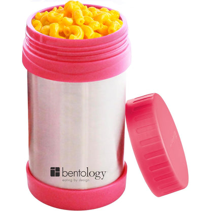 Bentology Stainless Steel Vacuum Insulated Food Jar - 17 oz Pink - Large Lunch Jar for Soup and more - Contains No Phthalates, BPA, or PVC