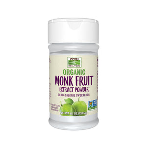 Buy now NOW Foods, Certified Organic Monk Fruit Extract Powder, Zero Calorie Sweetener, Large Bottle for Serving Scoop, Certified Non-GMO, 0.7-Ounce at indiglob india