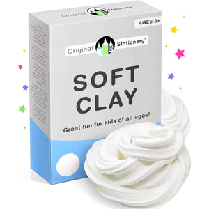 Original Stationery Soft Clay for Slime - 230 g (8.1 oz), White - Foam Clay Add-Ins & Modeling Compound - Stretchy Air-Dry Butter Texture - Compatible with Slime Activator & Glue